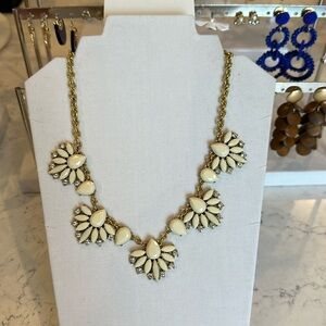 J Crew cream and crystal costume necklace